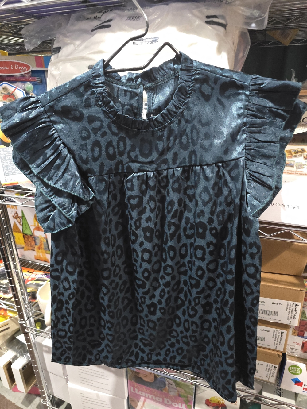 Small Green Leopard Top